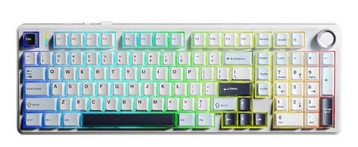 Bàn phím cơ AULA F99 Pro 3 Mode Glacier Blue Star Vector switch